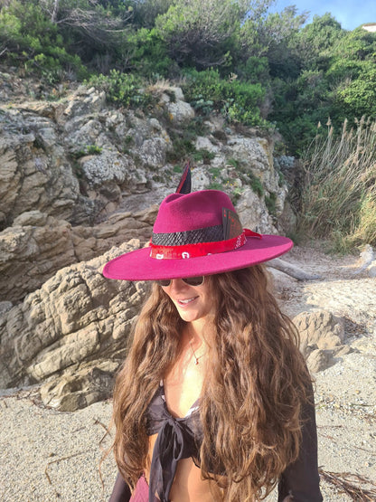 chapeau fedora rouge unisexe Etsy