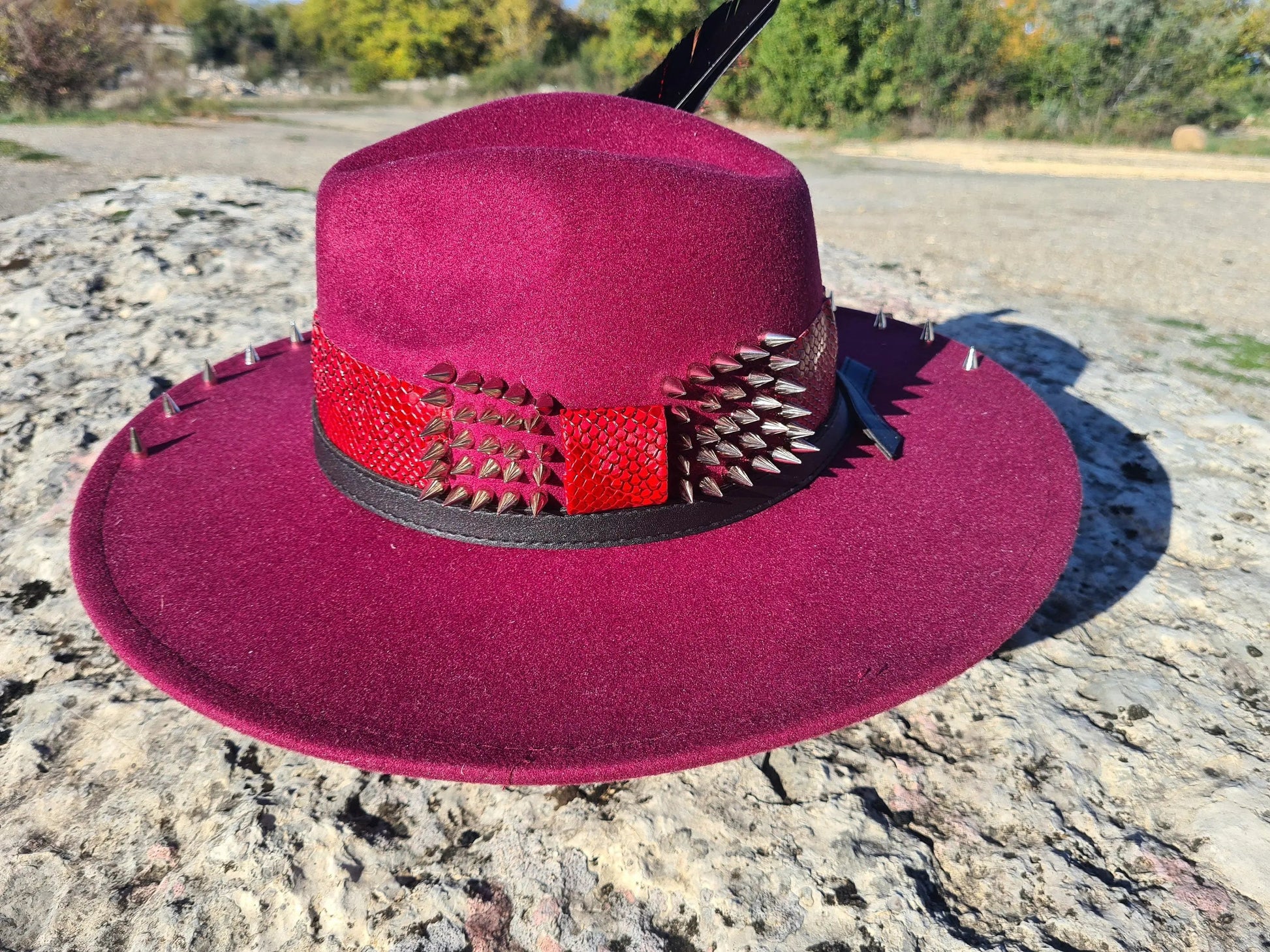 chapeau fedora rouge unisexe Etsy