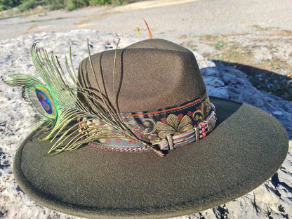 chapeau fedora vert foncé Etsy