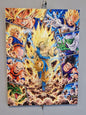 Tableau Dragon Ball Goku Super Saiyan avec figurine en relief, 30 × 40 cm, vue 1 – VINTAGEDISON