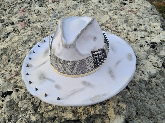 chapeau fedora blanc custom