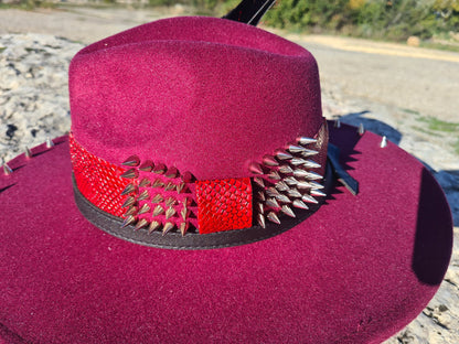 chapeau fedora rouge unisexe