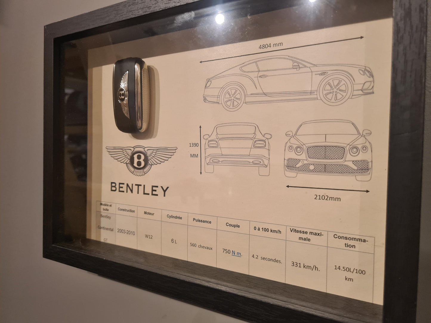 cadre clé bentley