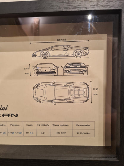 cadre clé lamborghini huracan