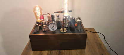 lampe industrielle steampunk enceintes Bluetooth