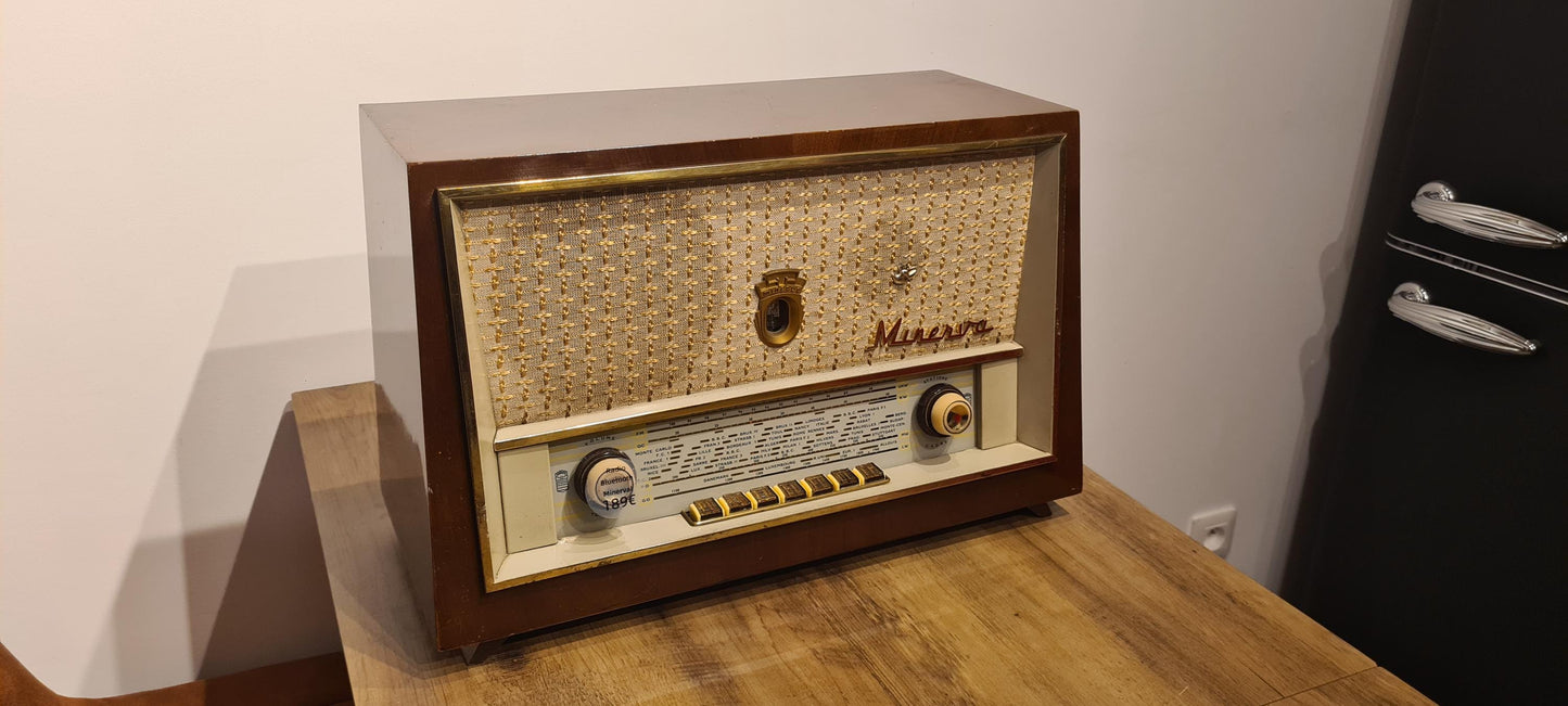 enceinte bluetooth 5.0 vintage dans ancienne radio.