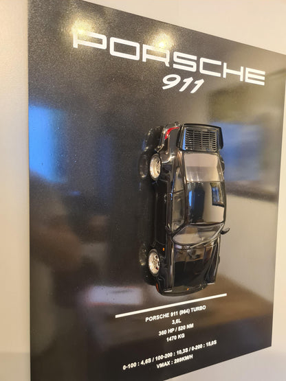 plaque metal murale porsche 911 (964)