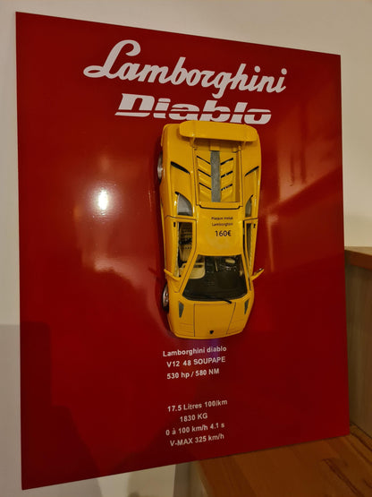 plaque metal murale lamborghini diablo