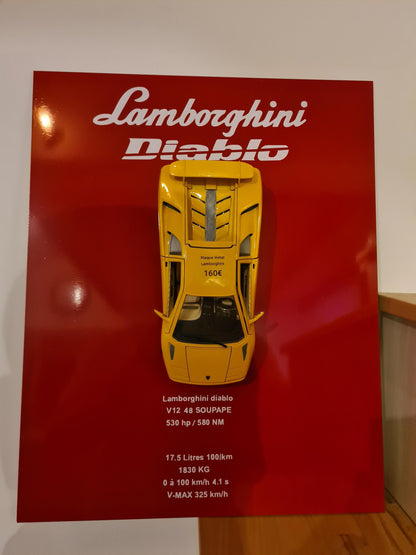 plaque metal murale lamborghini diablo