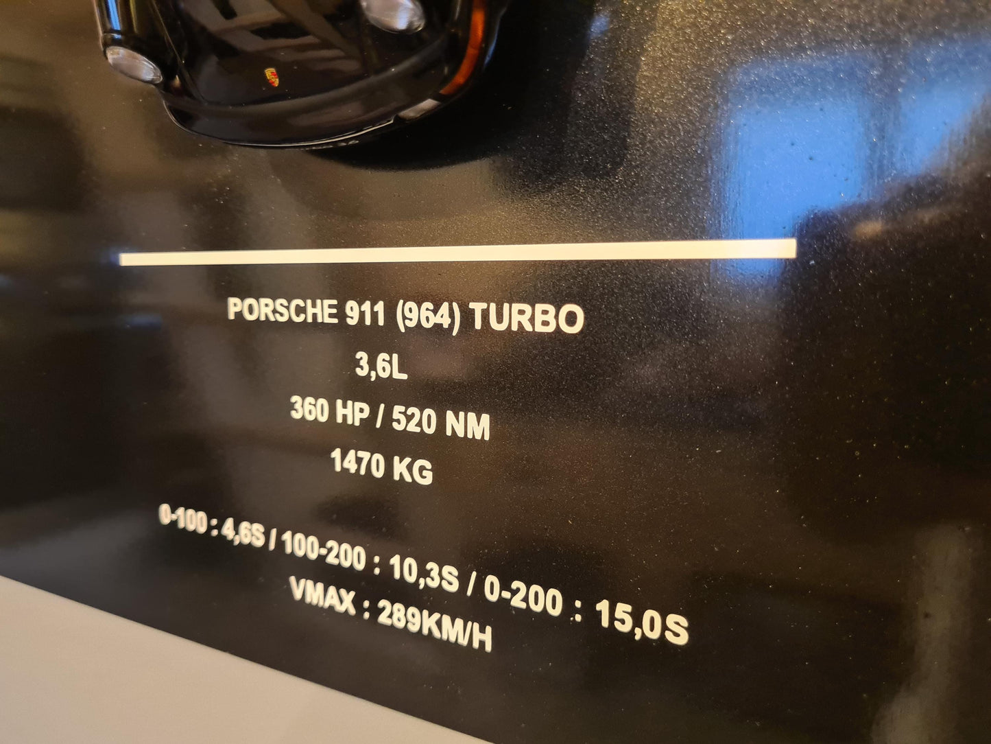 plaque metal murale porsche 911 (964)