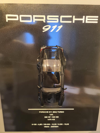 plaque metal murale porsche 911 (964)