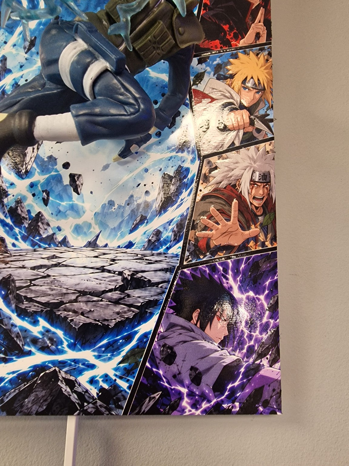 Cadre Naruto Kakashi Hatake 3D 20x30 cm – détail des personnages