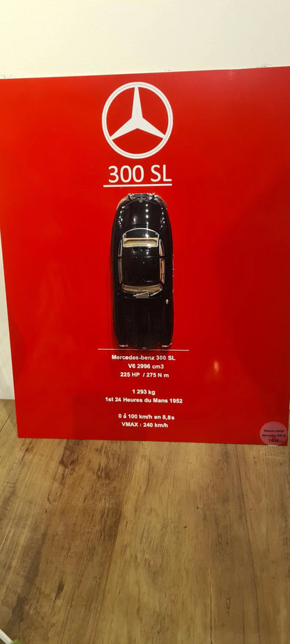 plaque metal murale Mercedes 300 sl Etsy