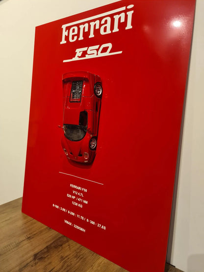 plaque metal murale ferrari F50 Etsy