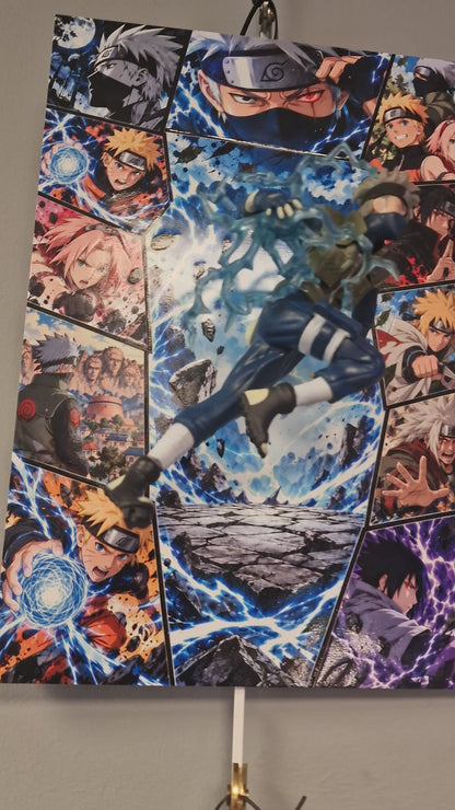 Cadre Naruto Kakashi Hatake 3D – Alu Dibond 20 × 30 cm