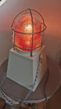 Lampe industrielle vintage rouge 220V | Ancienne lampe de bateau