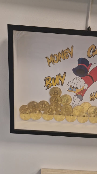 Cadre “Picsou plongée dans le Bitcoin” – édition limitée à 10 exemplaires avec certificat d’authenticité (format A3)