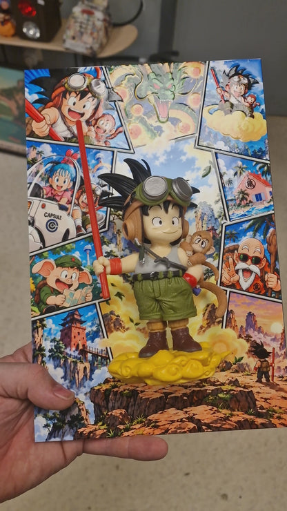 Tableau Dragon Ball 3D Son Goku Enfant | VINTAGEDISON