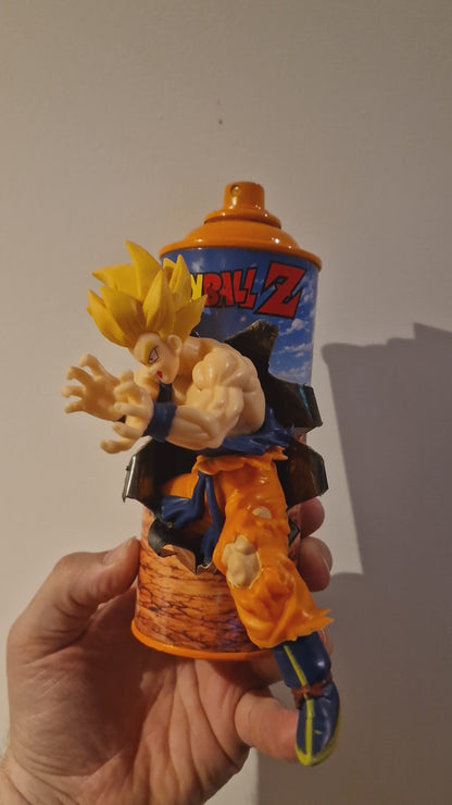 Bombe de peinture custom dragon ball z – Figurine sangoku pop culture artisanale