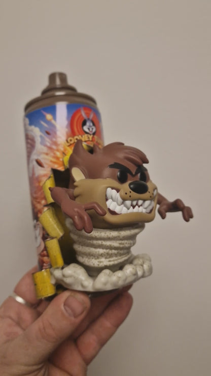 Bombe de peinture custom  looney tunes figurine Taz pop culture artisanale