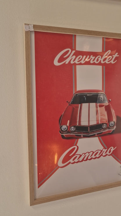 Cadre A3 Chevrolet Camaro – Bois Naturel ou Noir Moulé Premium