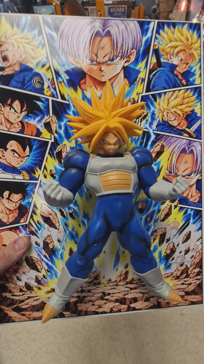 Tableau Dragon Ball Z Trunks Super Saiyan 3D – Décoration Manga 30 × 40 cm