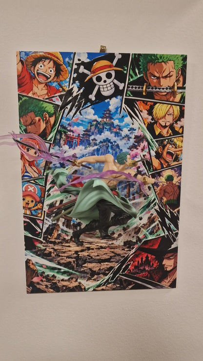 Tableau One Piece 3D Zoro – Dibond 20x30 | VINTAGEDISON