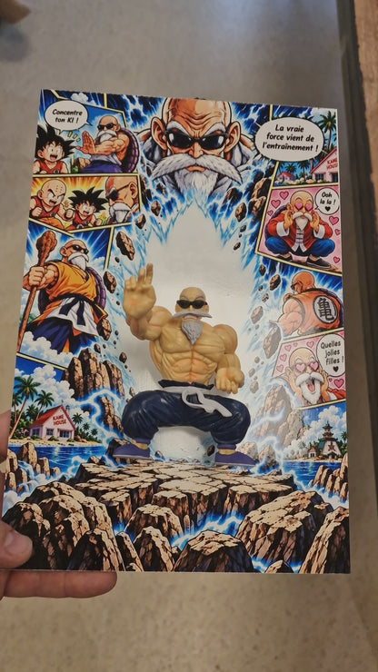 Tableau Manga Dragon Ball – Tortue Géniale 3D | Décoration Geek 20 × 30 cm