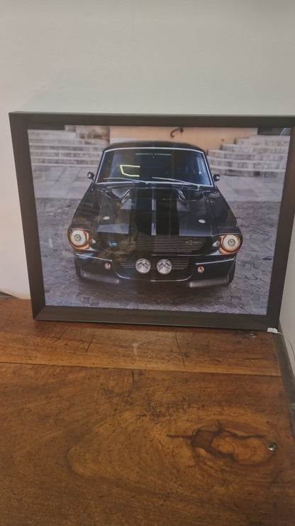 Cadre lumineux Mustang Shelby GT500 40×50 – Création artisanale avec phares éclairés