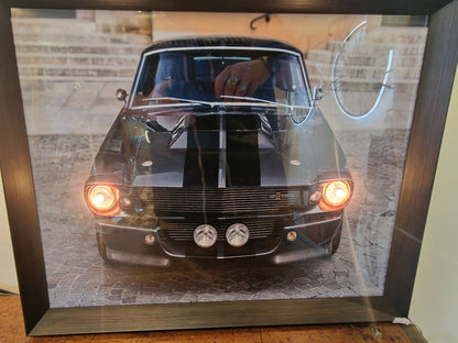 Cadre lumineux Mustang Shelby GT500 40×50 – Création artisanale avec phares éclairés