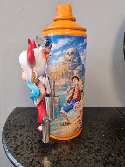 Yamato One Piece – Bombe de peinture customisée – Décoration manga – Figurine – Création artisanale