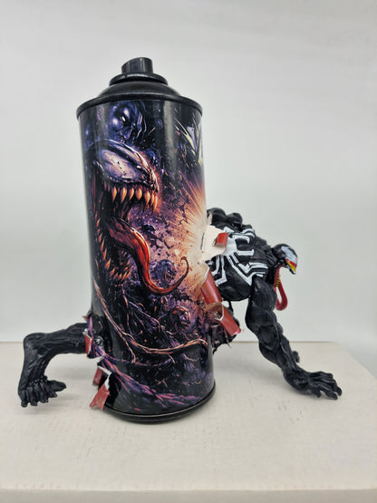 Bombe de peinture custom marvel – Figurine venom pop culture artisanale
