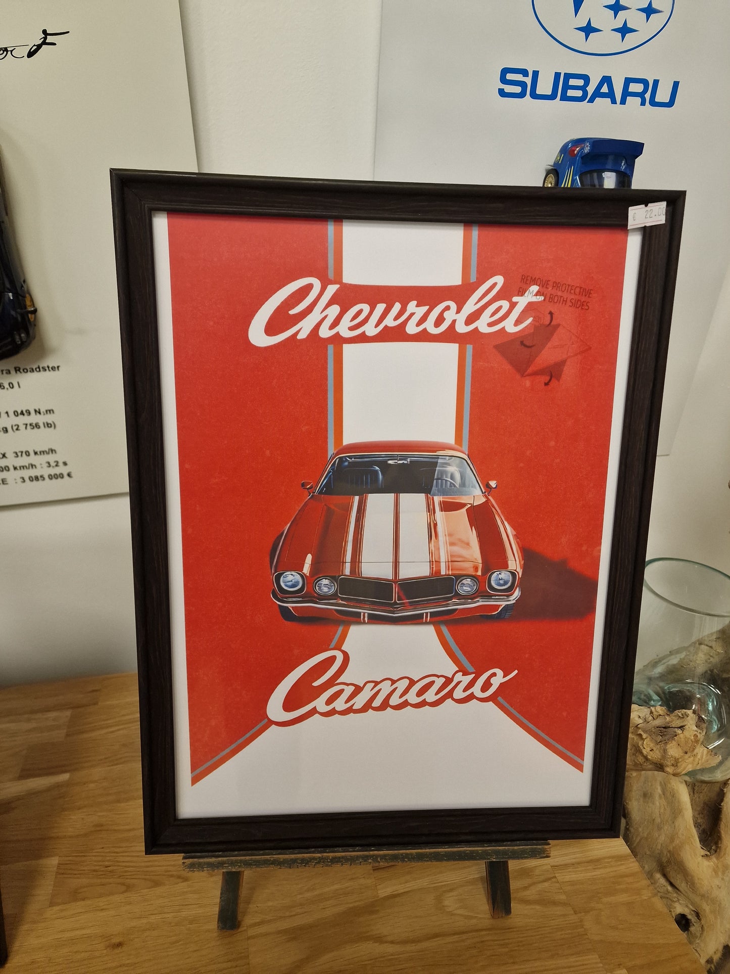 Cadre A3 Chevrolet Camaro – Bois Naturel ou Noir Moulé - Premium