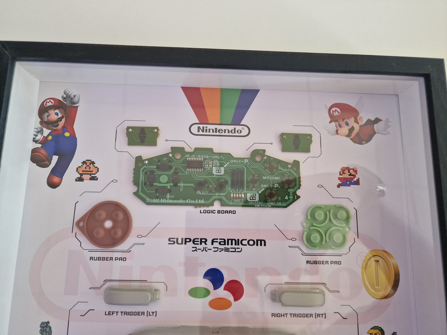 Cadre Super Nintendo – Manette Super Famicom démontée | Décoration Gaming Rétro
