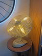 Lampe industrielle vintage en ancien ventilateur – Création unique avec 4 ampoules LED