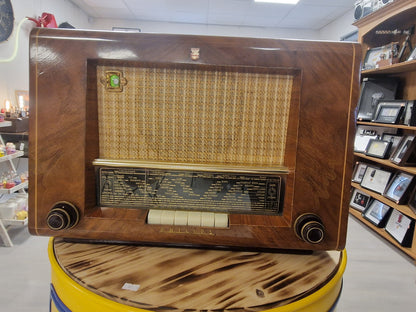 Radio Philips vintage FM fonctionnelle – Enceinte Bluetooth intégrée – Boîtier bois – Radio ancienne restaurée rétro déco