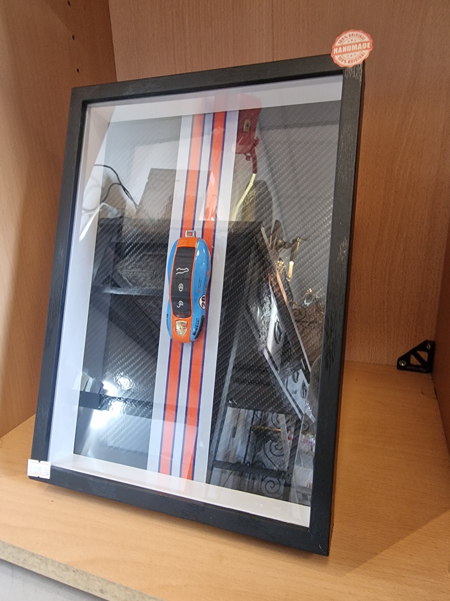 Cadre A4 – Clé Porsche Supercar Style Gulf – Édition Limitée avec Certificat