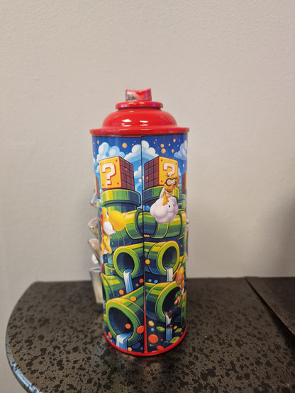 Bombe de peinture custom nintendo  – Figurine mario costume pop culture artisanale