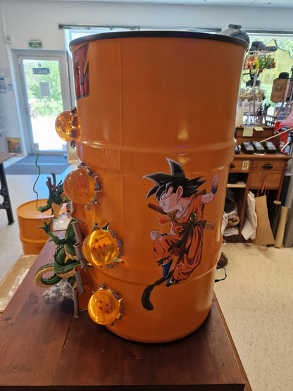 Table d'appoint Dragon Ball Z Shenron – Bidon 60L fait main avec 7 Boules de Cristal