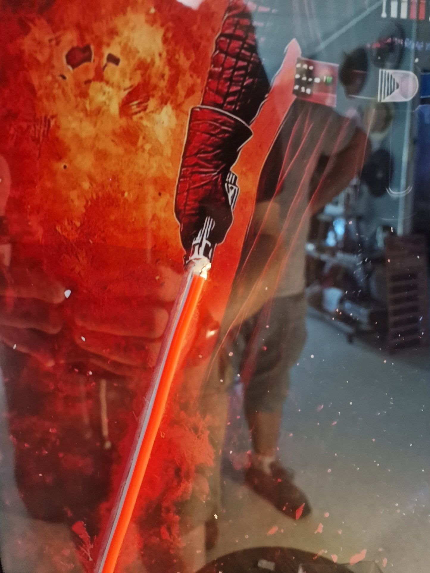 Cadre Lumineux Dark Vador™ 40x50 cm – Sabres LED Rouge & Bleu – Décoration Murale Inspirée Star Wars