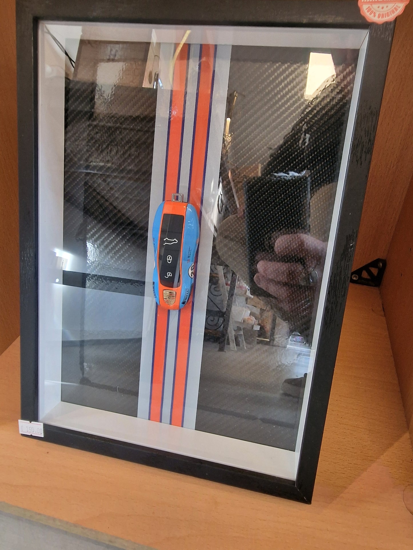 Cadre A4 – Clé Porsche Supercar Style Gulf – Édition Limitée avec Certificat