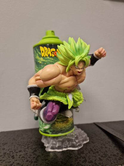 Bombe de peinture custom dragon ball z – Figurine broly pop culture artisanale