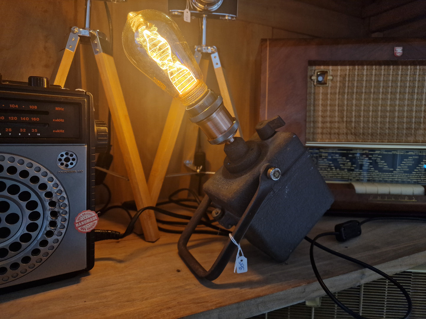 Lampe industrielle sncf vintage "Wonder"2  – Création artisanale unique