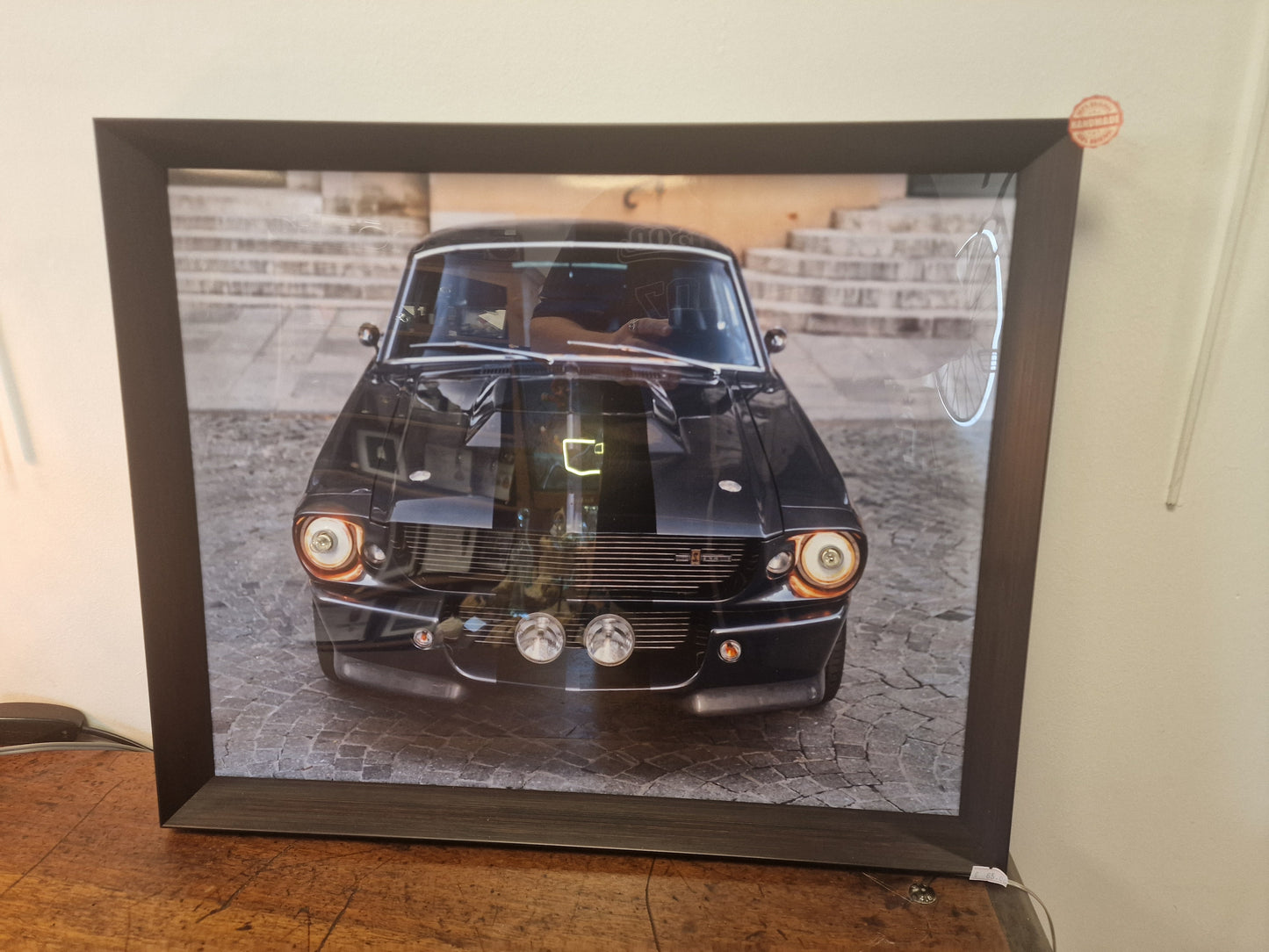Cadre lumineux Mustang Shelby GT500 40×50 – Création artisanale avec phares éclairés
