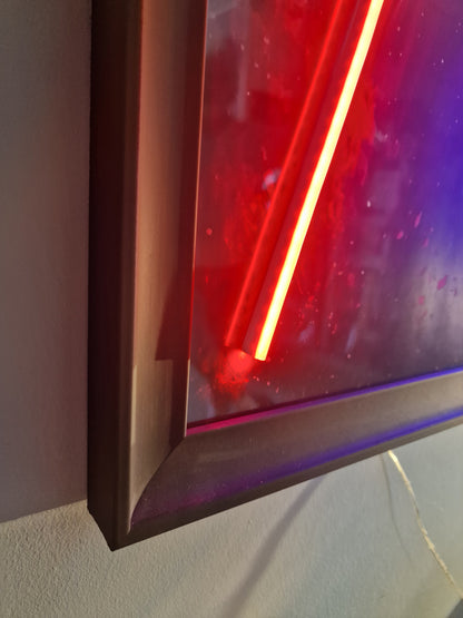 Cadre Lumineux Dark Vador™ 40x50 cm – Sabres LED Rouge & Bleu – Décoration Murale Inspirée Star Wars