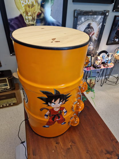 Table d'appoint Dragon Ball Z Shenron – Bidon 60L fait main avec 7 Boules de Cristal