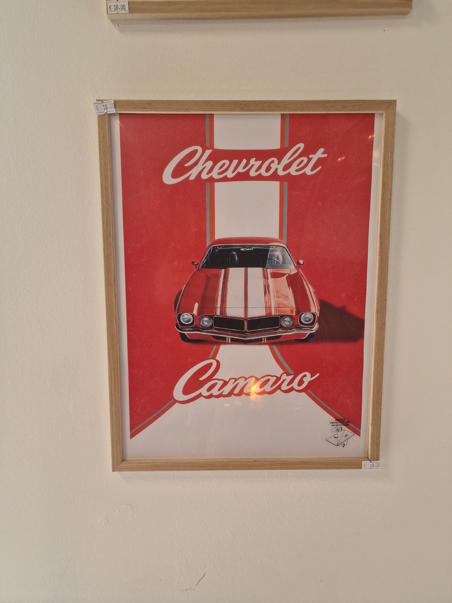 Cadre- A3 Chevrolet Camaro – Bois Naturel ou Noir Moulé Premium