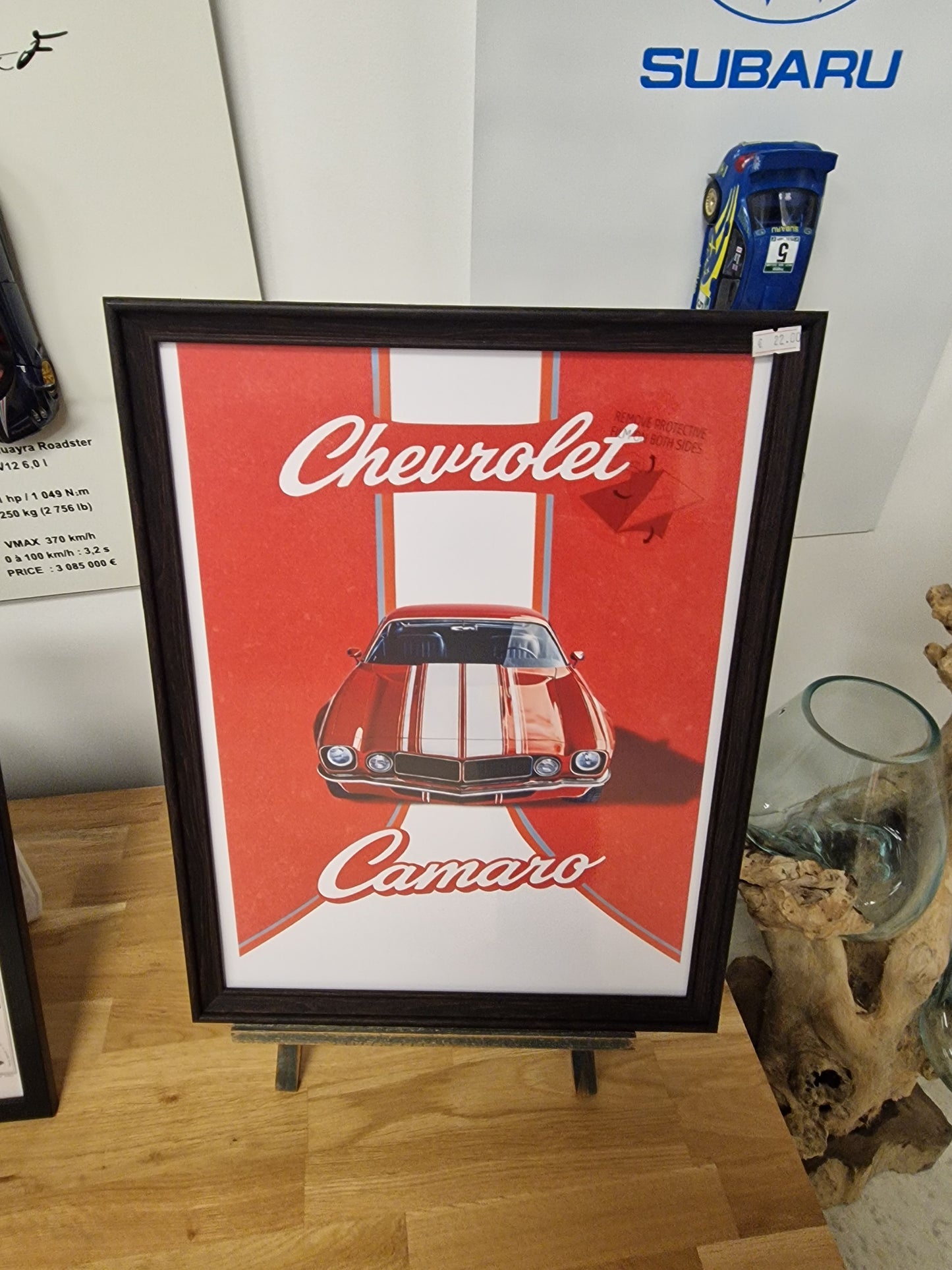 Cadre A3 Chevrolet Camaro – Bois Naturel ou Noir Moulé Premium