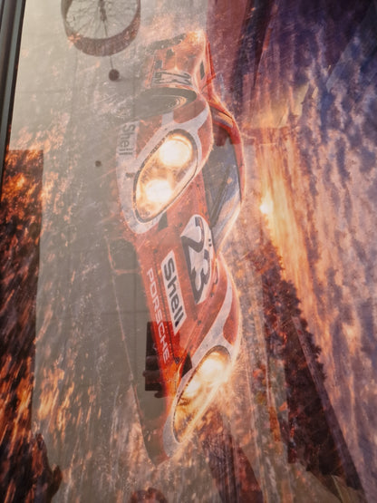Cadre Porsche 917 Le Mans 60x90 cm – Grande affiche voiture encadrée – Décoration murale automobile vintage – Tableau garage luxe