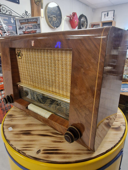 Radio Philips vintage FM fonctionnelle – Enceinte Bluetooth intégrée – Boîtier bois – Radio ancienne restaurée rétro déco